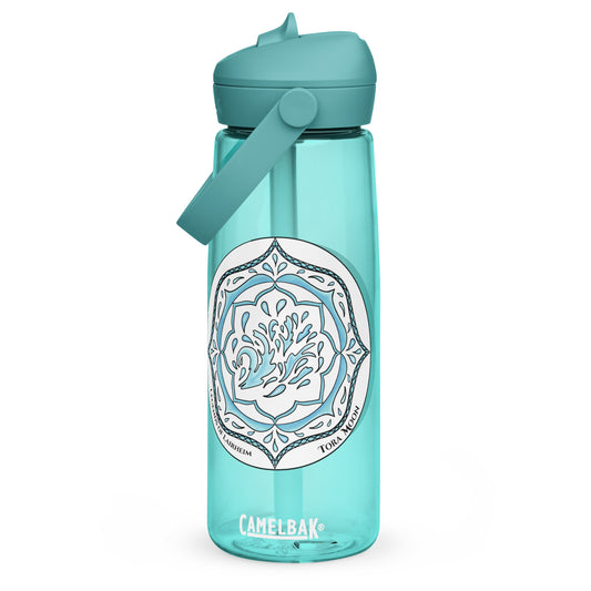 Blue Talent Mandala Flip Straw Water Bottle cove blue