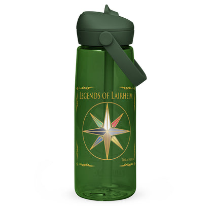 Legends of Lairheim Elemental Star Flip Straw Water Bottle forest green
