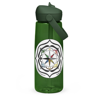 Black Talent Mandala Flip Straw Water Bottle forest green
