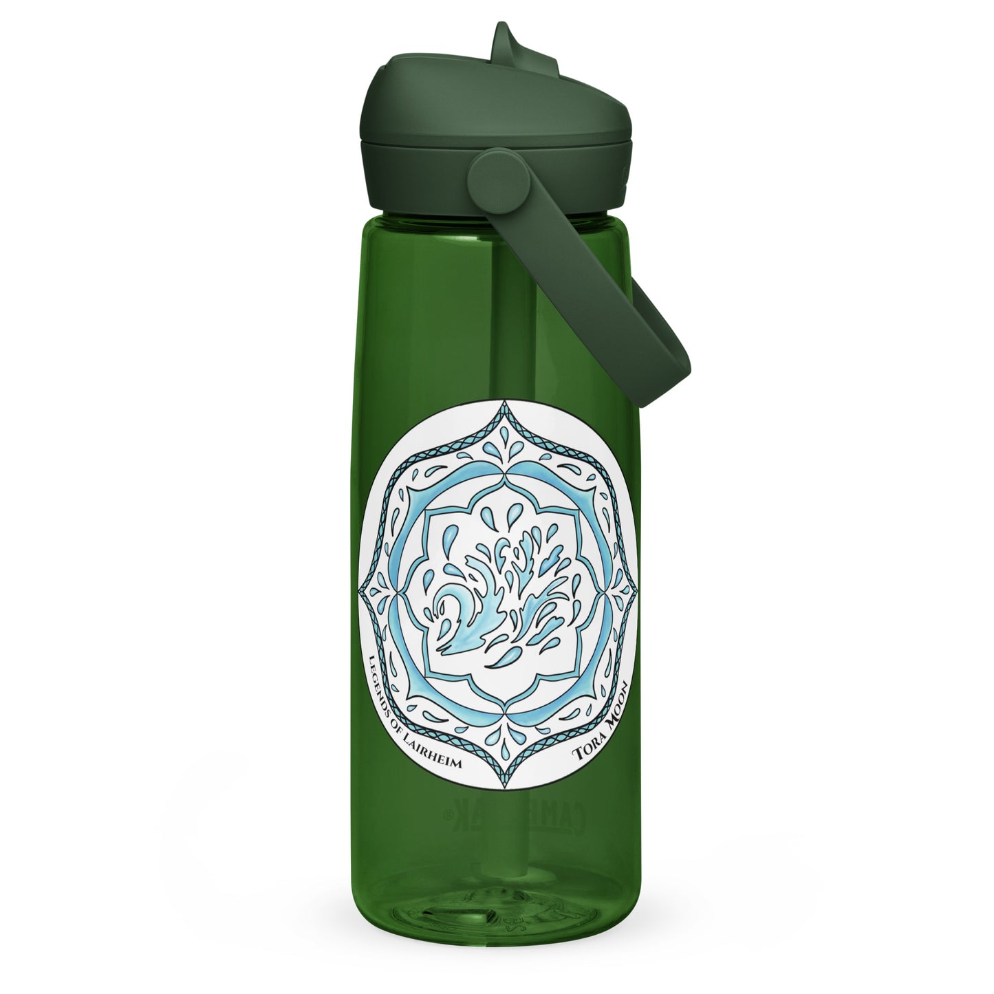 Blue Talent Mandala Flip Straw Water Bottle forest green