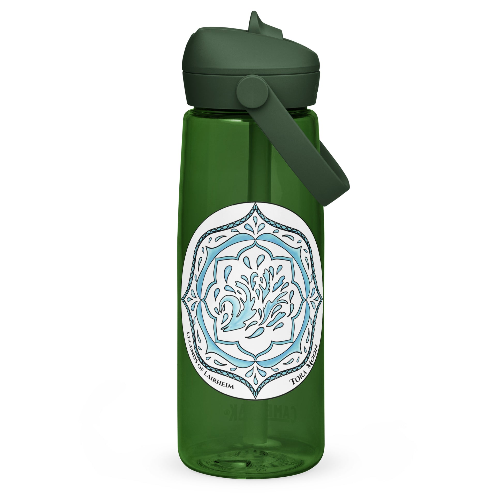 Blue Talent Mandala Flip Straw Water Bottle forest green