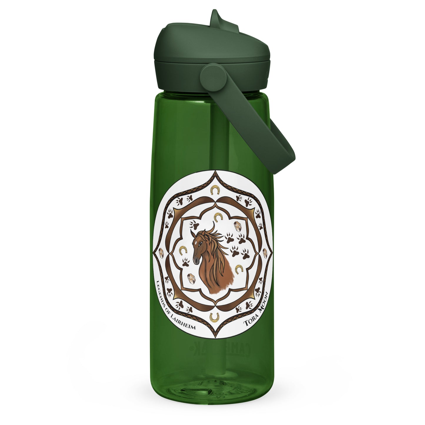 Brown Talent Mandala Flip Straw  Water Bottle forest green