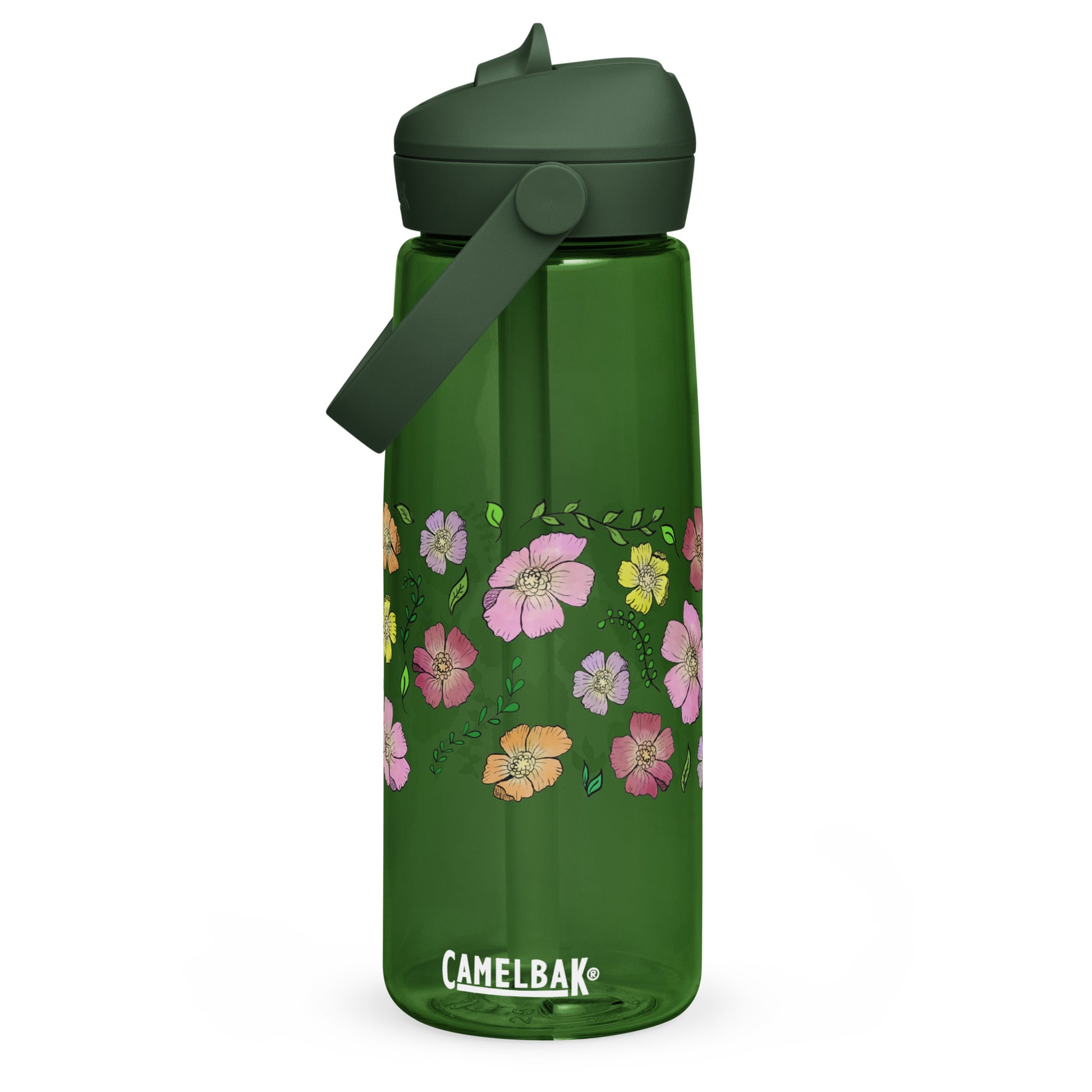 Cosmos Flip Straw Water Bottle forest green