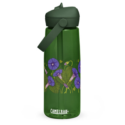 Morning Glories Flip Straw Water Bottle forest green