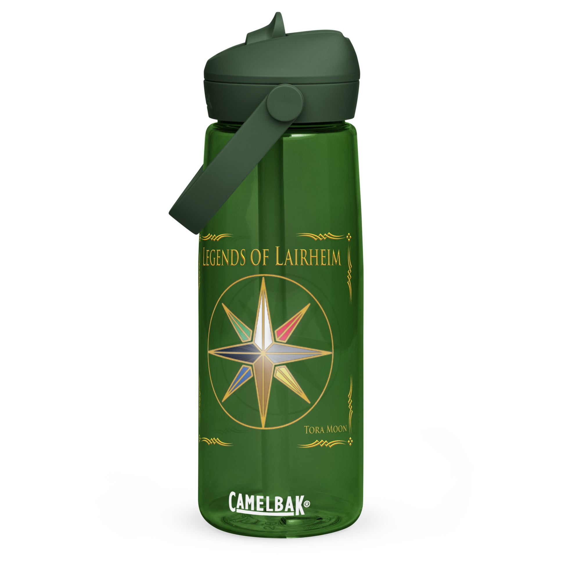Legends of Lairheim Elemental Star Flip Straw Water Bottle forest green