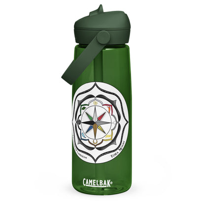 Black Talent Mandala Flip Straw Water Bottle forest green