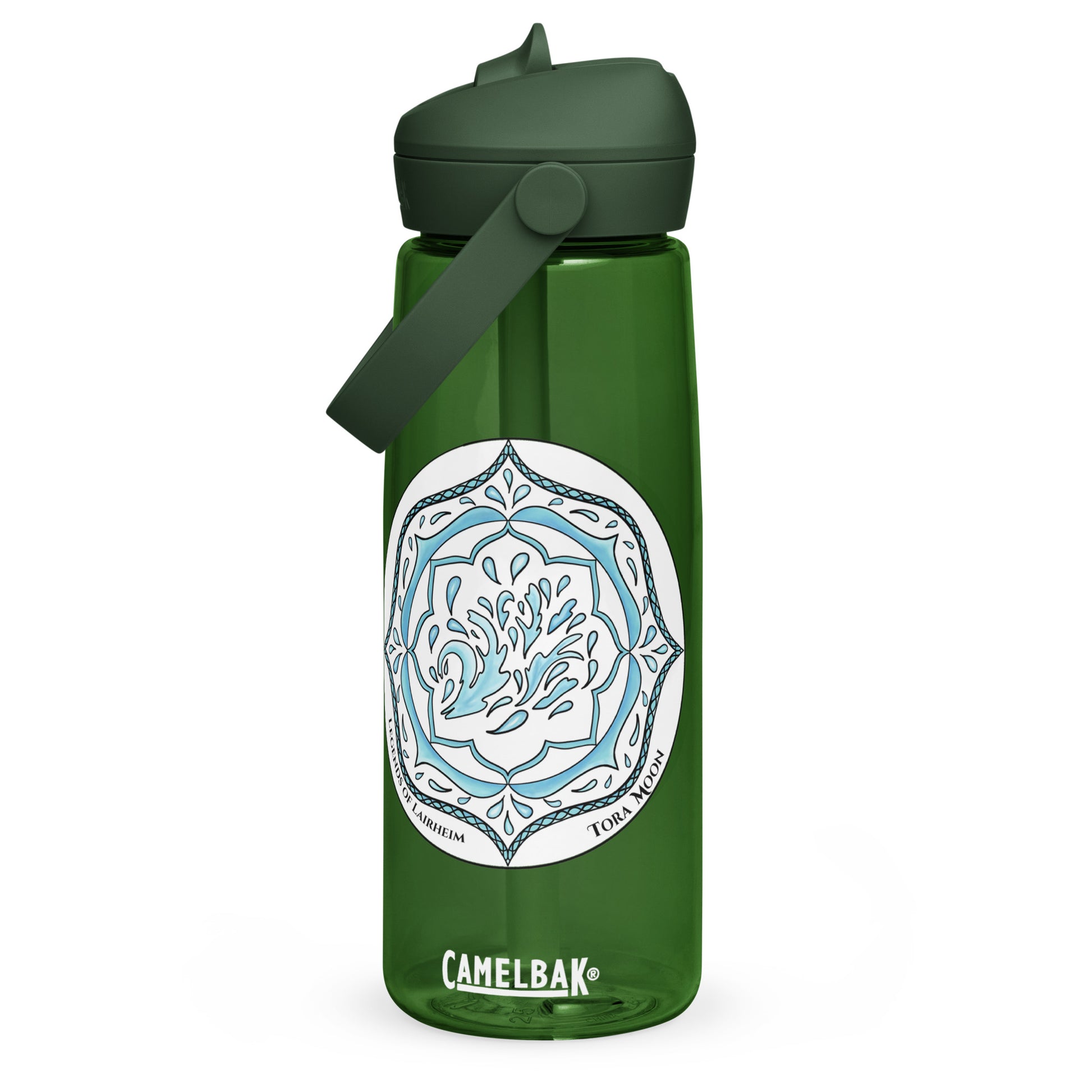 Blue Talent Mandala Flip Straw Water Bottle forest green