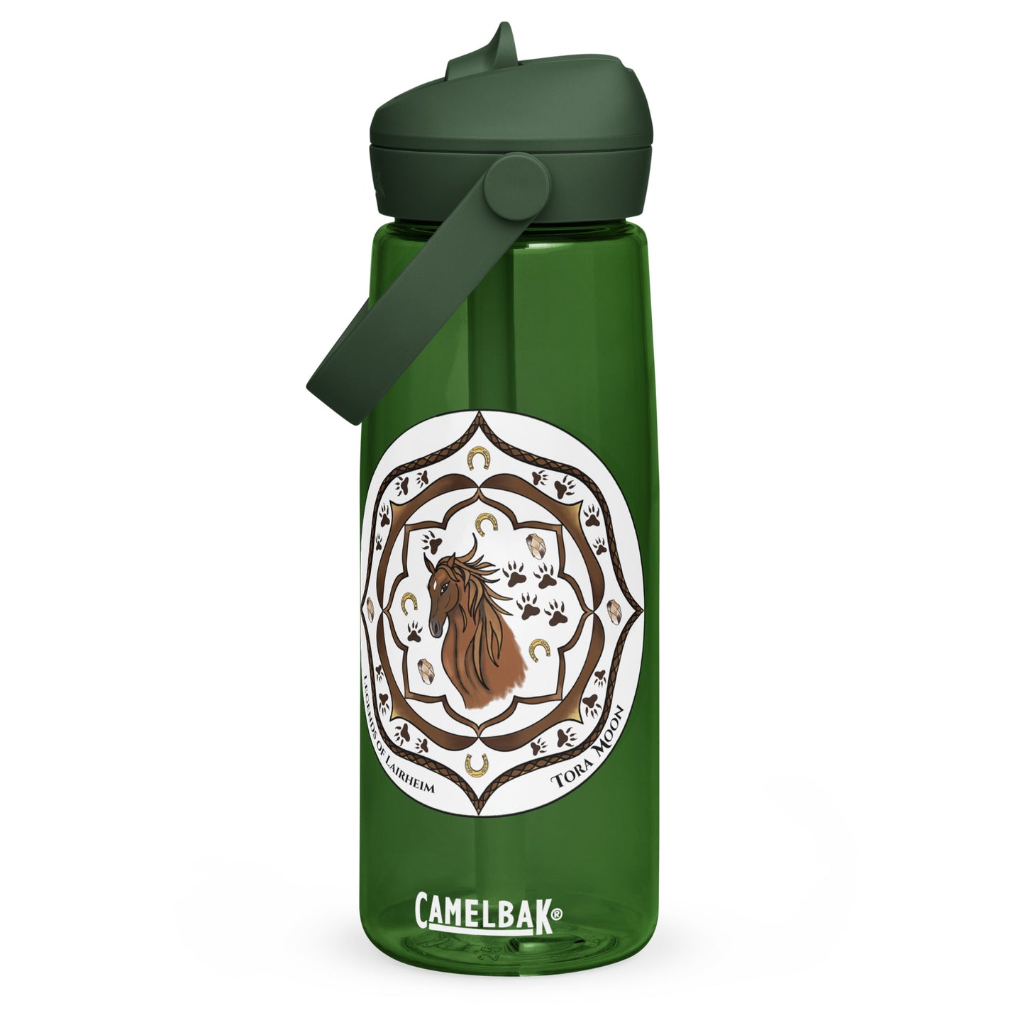 Brown Talent Mandala Flip Straw  Water Bottle forest green