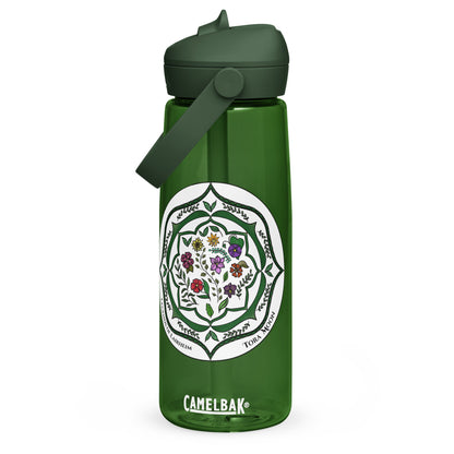 Green Talent Mandala Flip Straw Water Bottle forest green