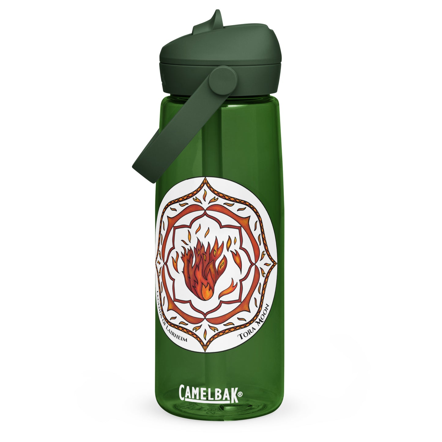 Red Talent Mandala Flip Straw Water Bottle forest green