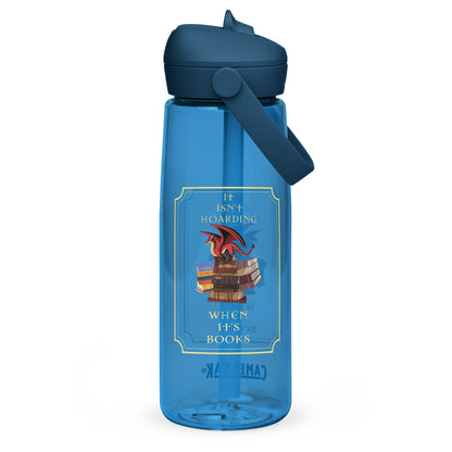 Fierce Red Dragon Book Guardian Flip Straw Water Bottle oxford blue