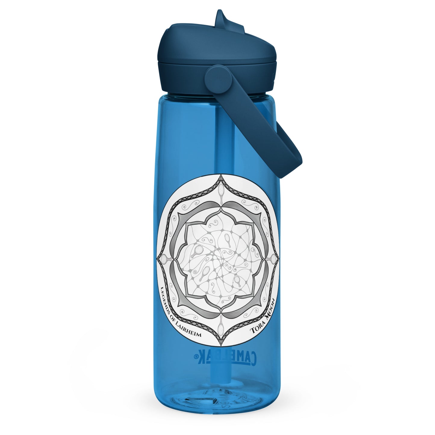 Gray Talent Mandala Flip Straw Water Bottle oxford blue