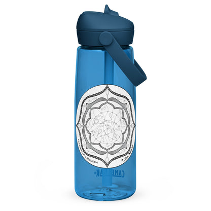Gray Talent Mandala Flip Straw Water Bottle oxford blue