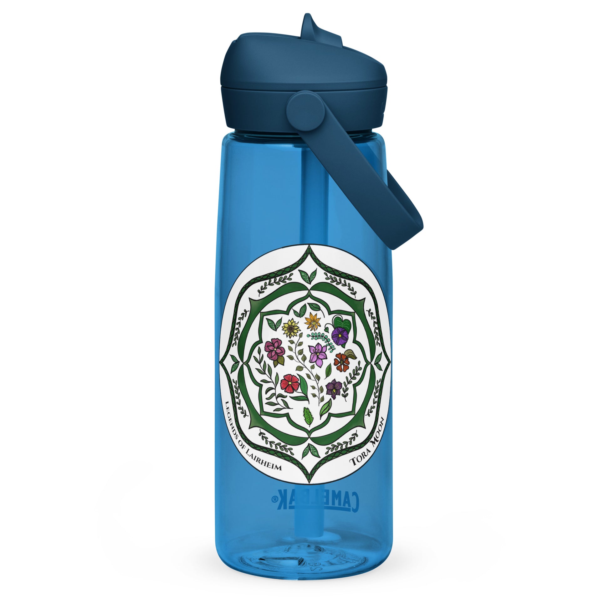 Green Talent Mandala Flip Straw Water Bottle oxford blue