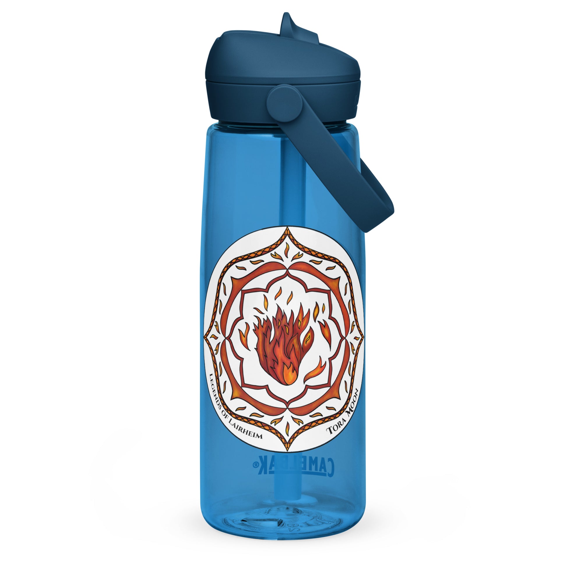 Red Talent Mandala Flip Straw Water Bottle oxford blue