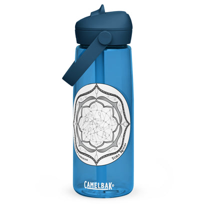 Gray Talent Mandala Flip Straw Water Bottle oxford blue