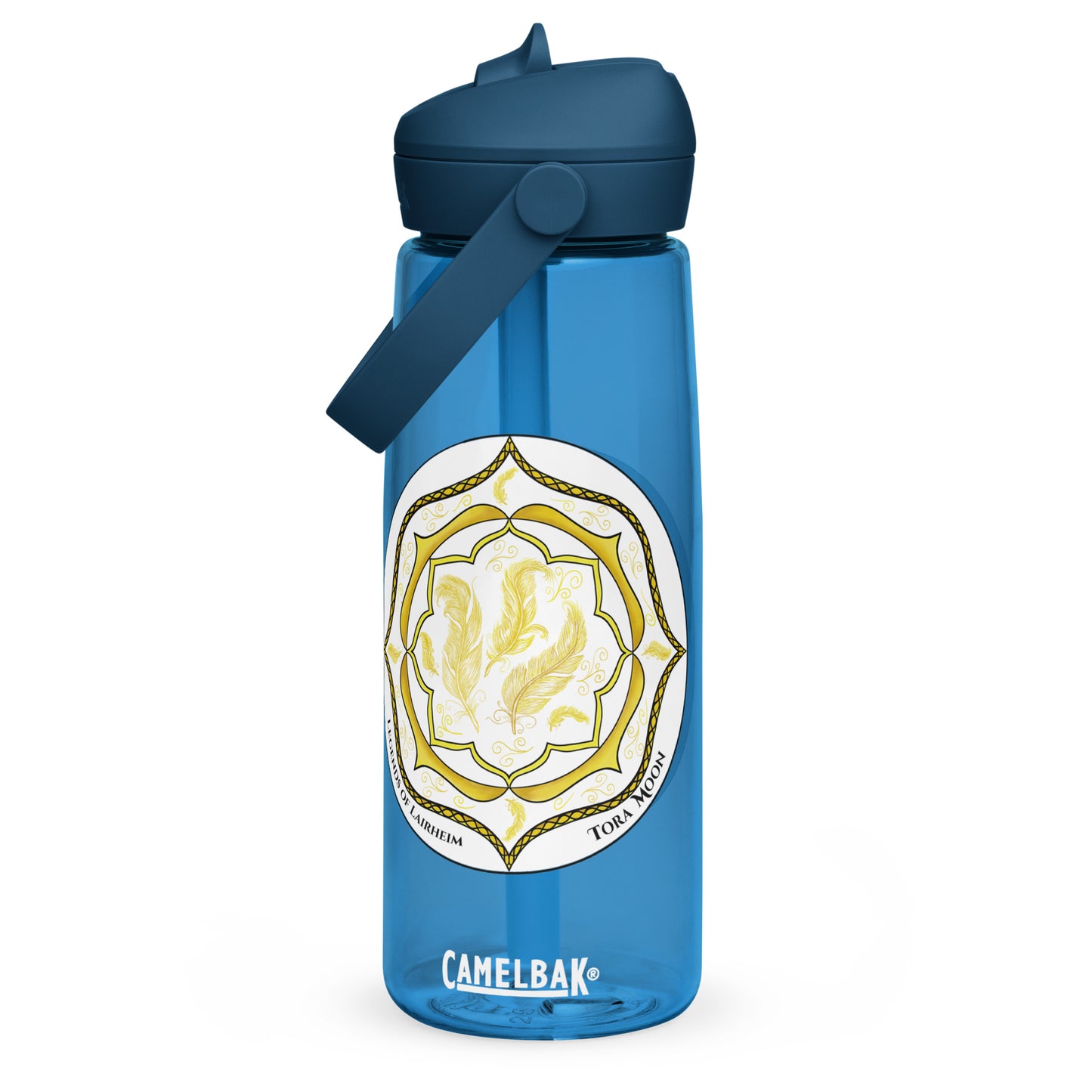 Yellow Talent Mandala Flip Straw Water Bottle oxford blue