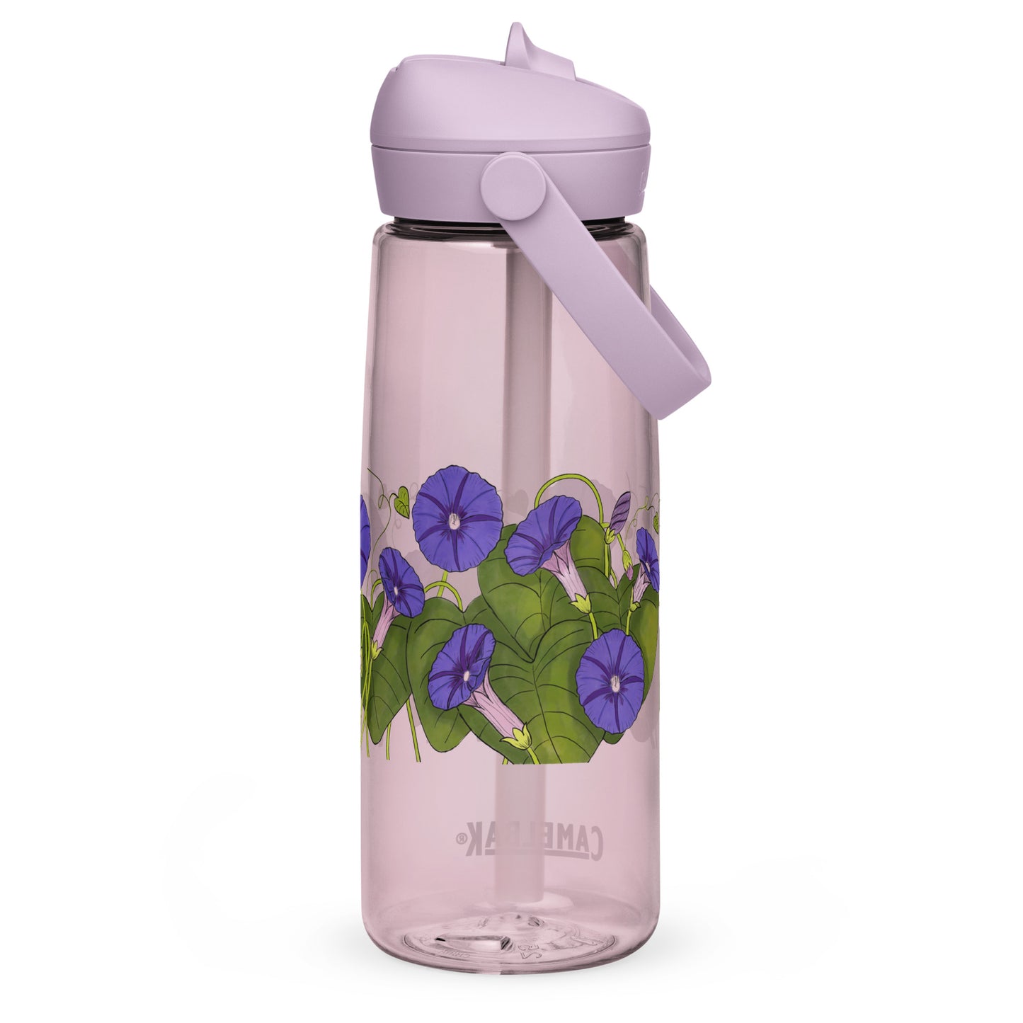 Morning Glories Flip Straw Water Bottle purple sky