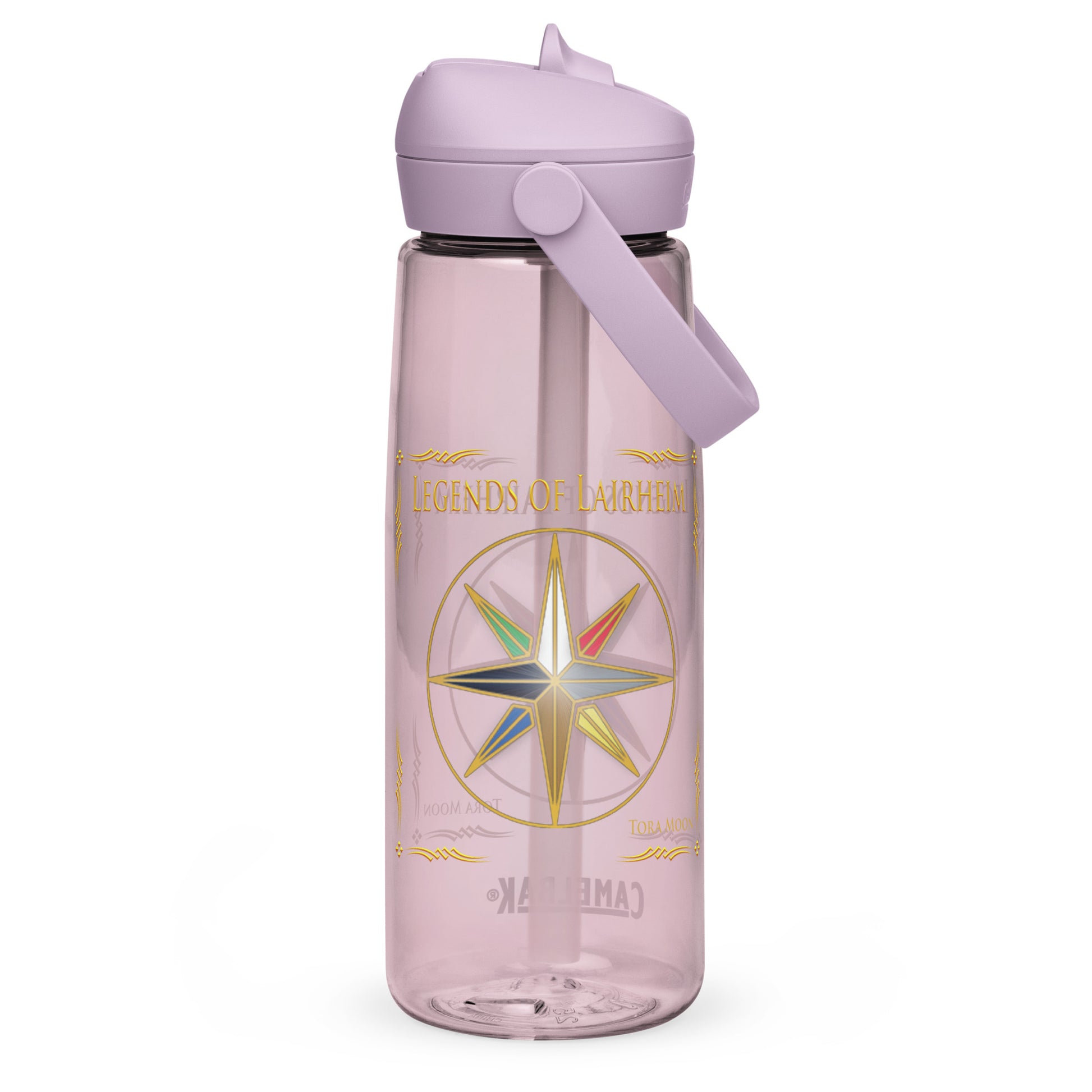 Legends of Lairheim Elemental Star Flip Straw Water Bottle purple sky