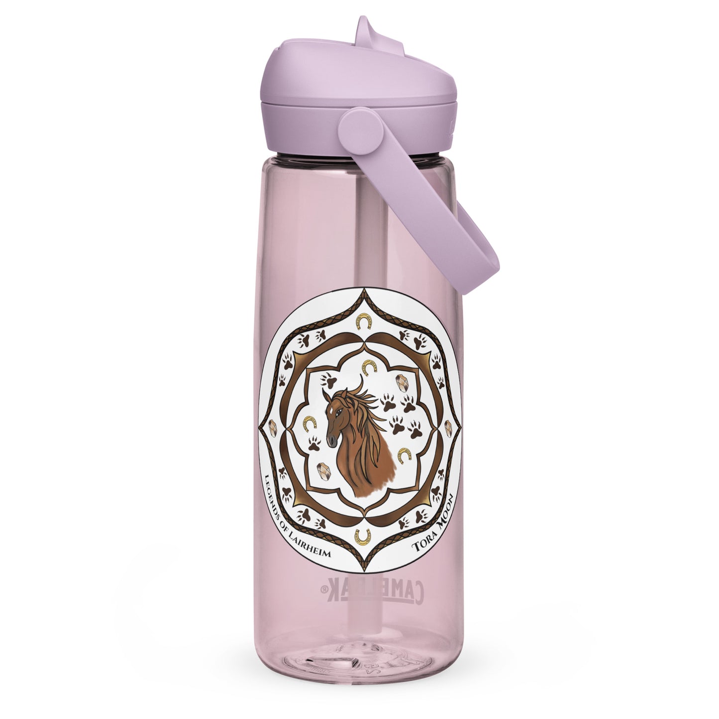 Brown Talent Mandala Flip Straw  Water Bottle purple sky