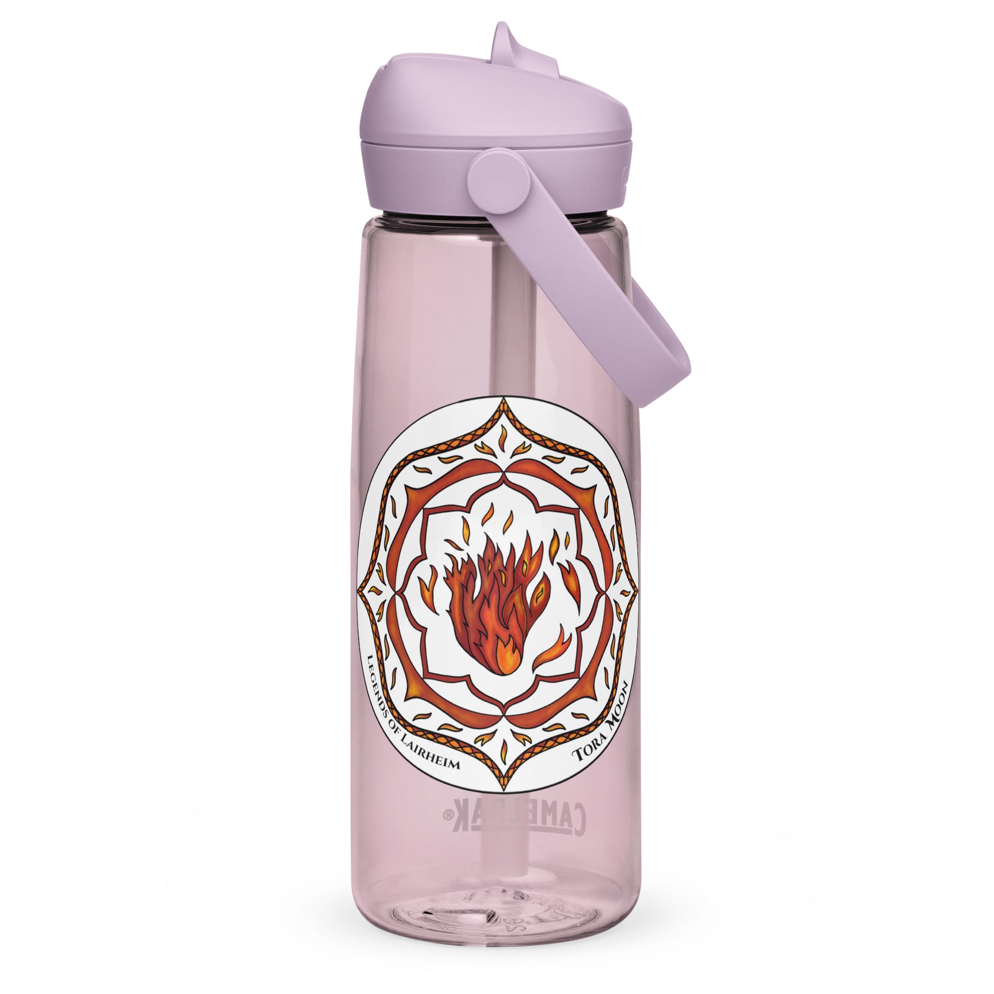 Red Talent Mandala Flip Straw Water Bottle purple sky