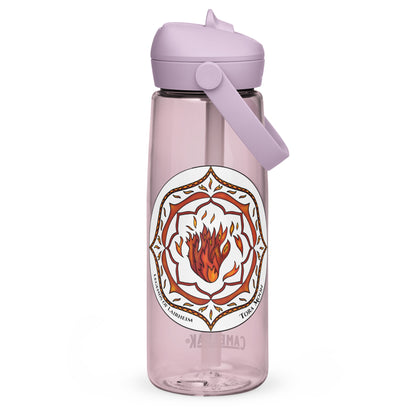 Red Talent Mandala Flip Straw Water Bottle purple sky