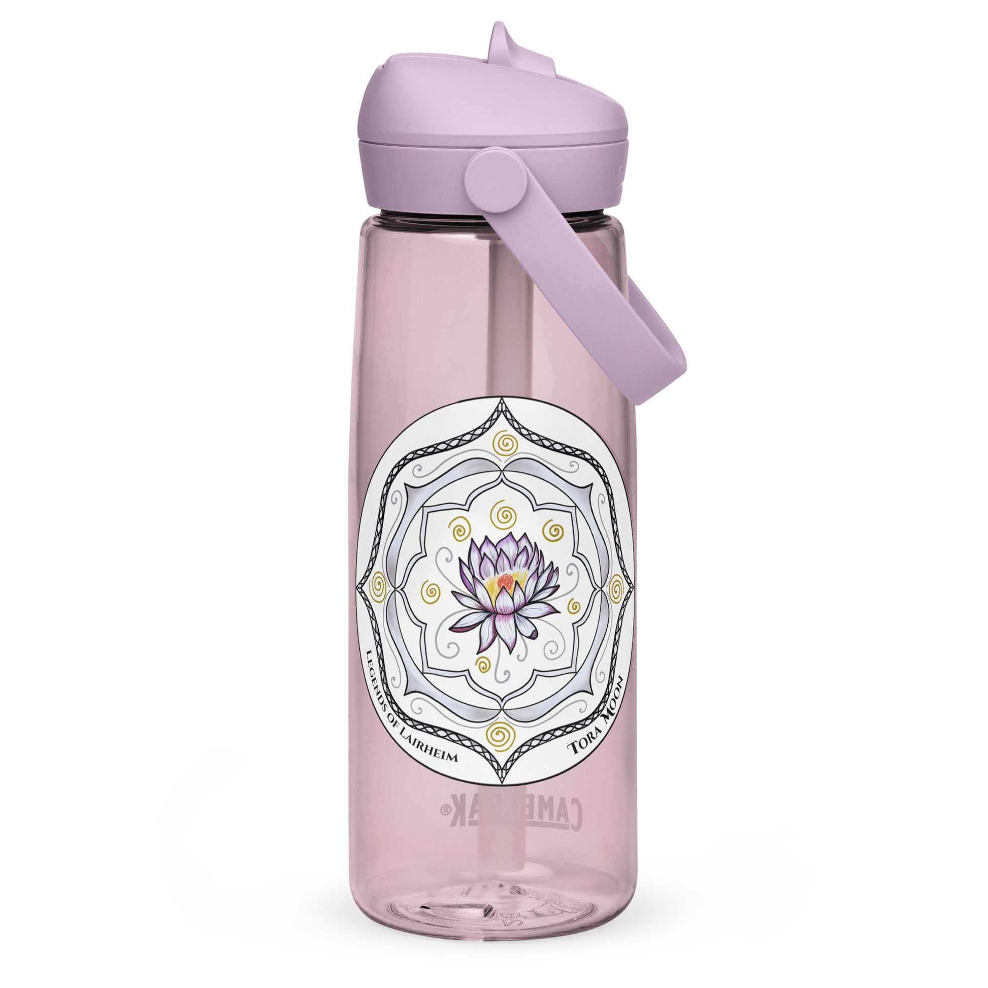 White Talent Mandala Flip Straw Water Bottle purple sky