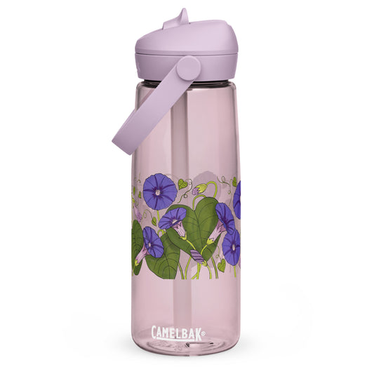 Morning Glories Flip Straw Water Bottle purple sky