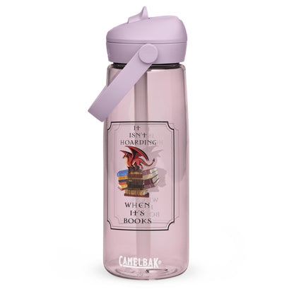 Fierce Red Dragon Book Guardian Flip Straw Water Bottle purple sky