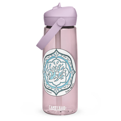 Blue Talent Mandala Flip Straw Water Bottle purple sky