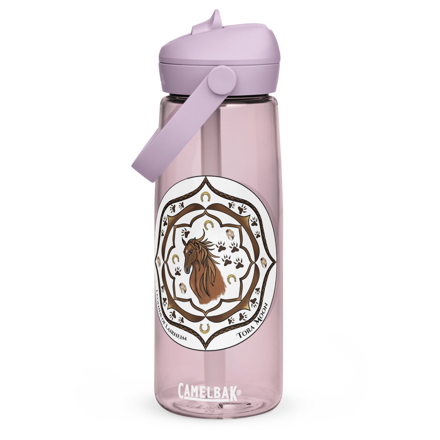 Brown Talent Mandala Flip Straw  Water Bottle purple sky