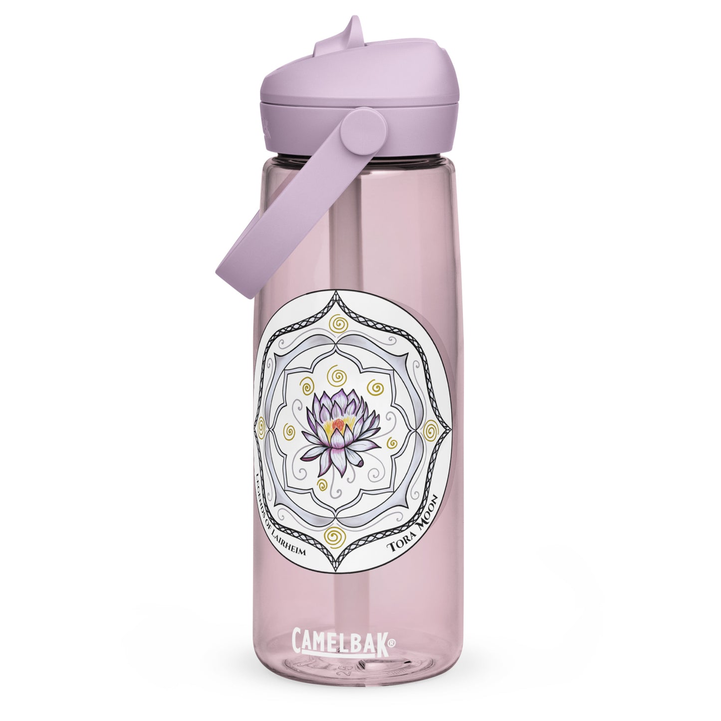 White Talent Mandala Flip Straw Water Bottle purple sky