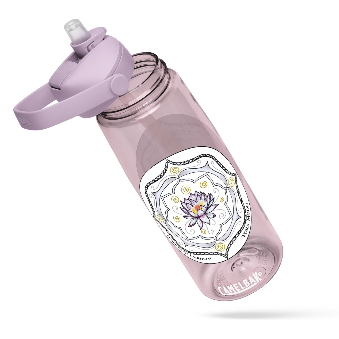 White Talent Mandala Flip Straw Water Bottle purple sky