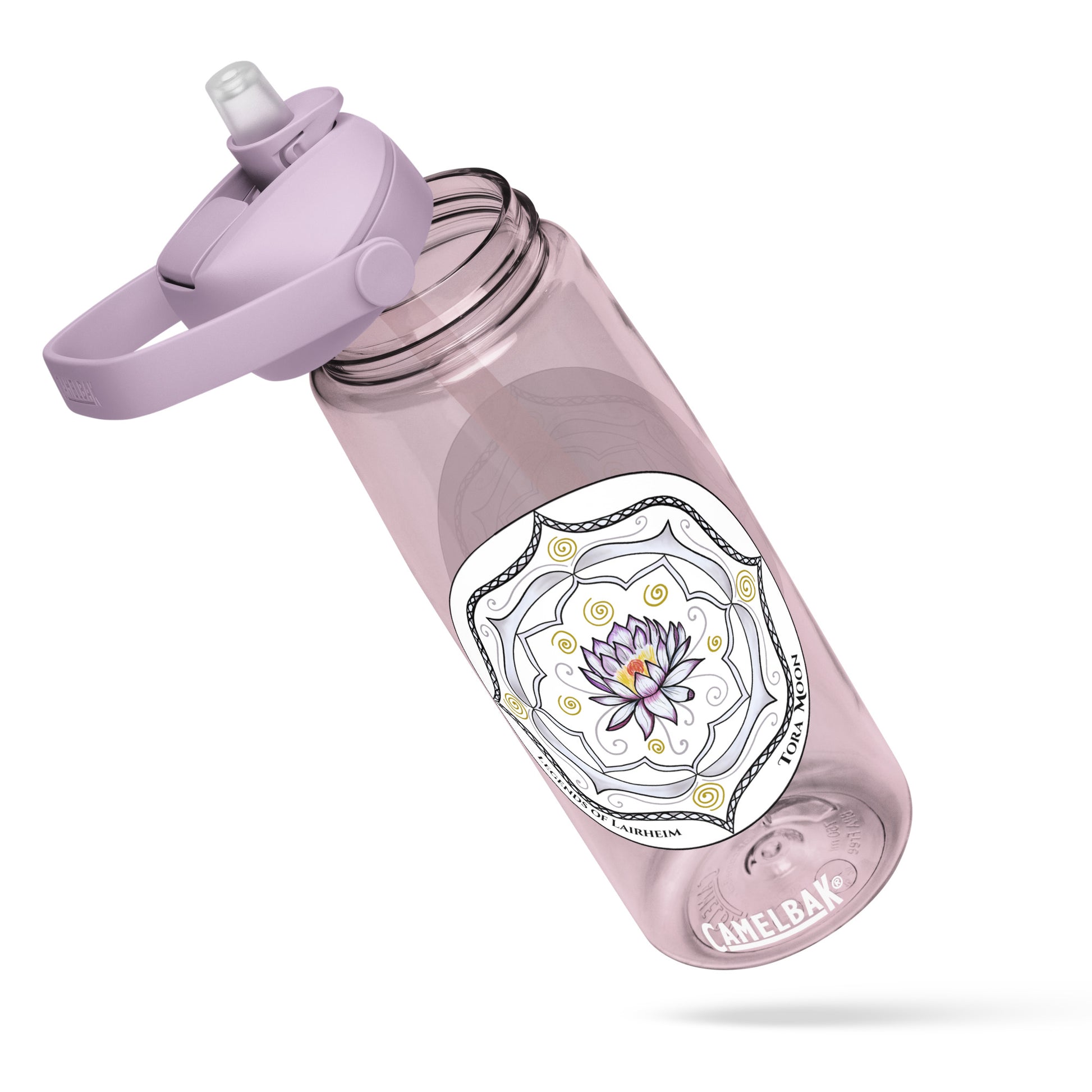 White Talent Mandala Flip Straw Water Bottle purple sky