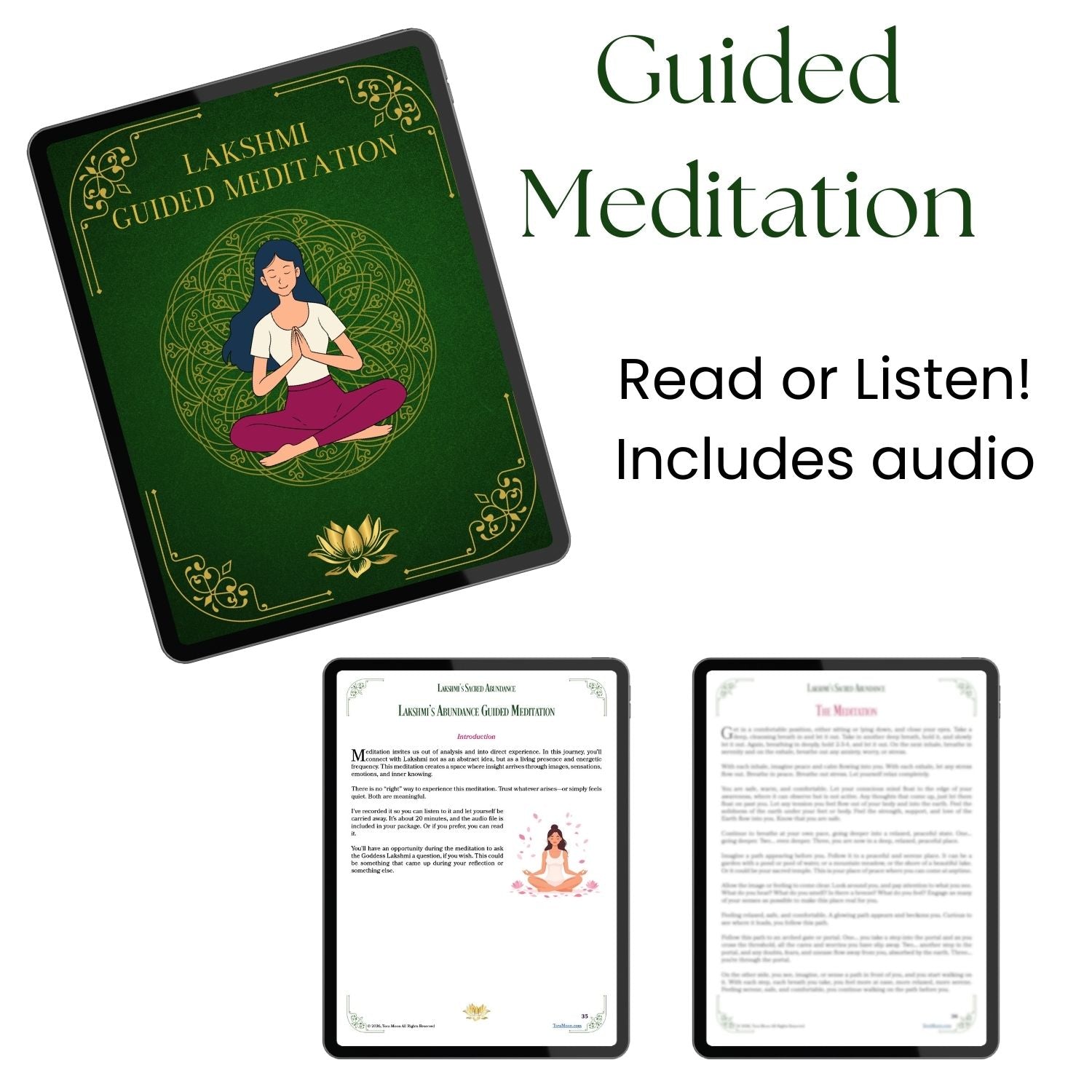 Guided meditation component of Lakshmi’s Sacred Abundance, featuring a devotional meditation practice that can be read or listened to as part of this embodied abundance guide.