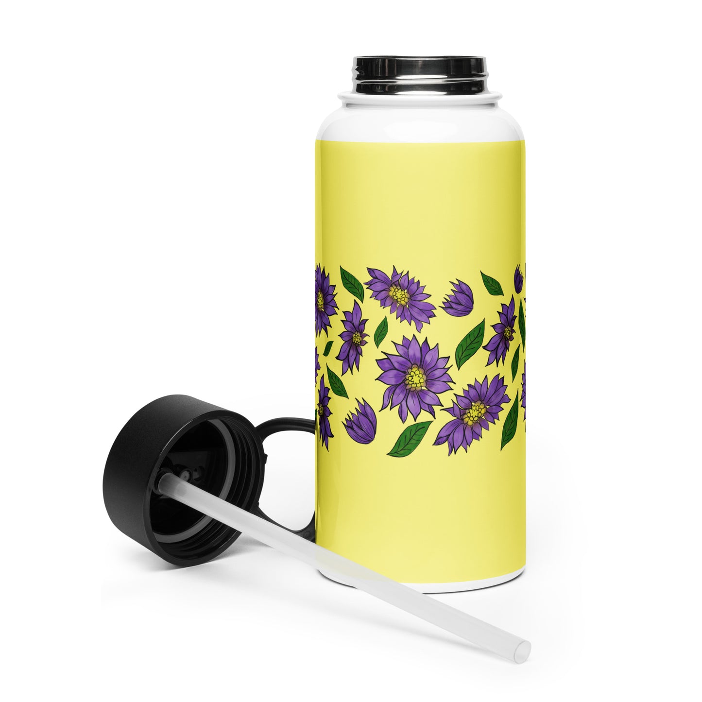 Purple Daisies 32-oz Stainless Steel Water Bottle