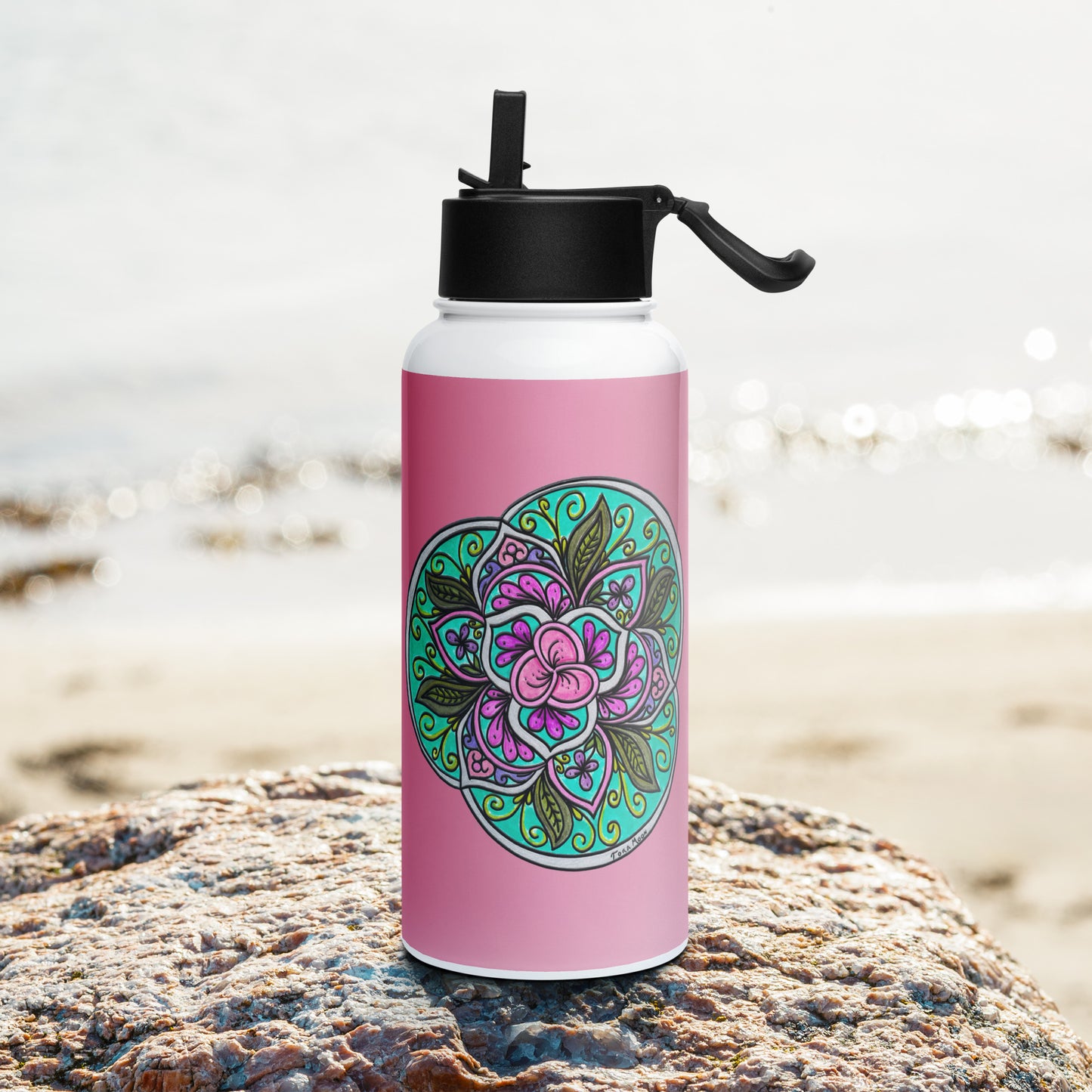 Triquetra Bloom Mandala 32-oz Stainless Steel Water Bottle