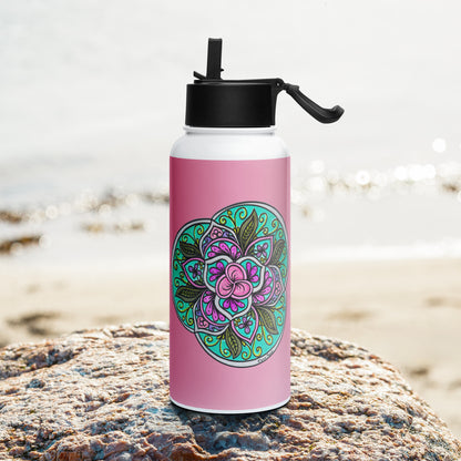 Triquetra Bloom Mandala 32-oz Stainless Steel Water Bottle