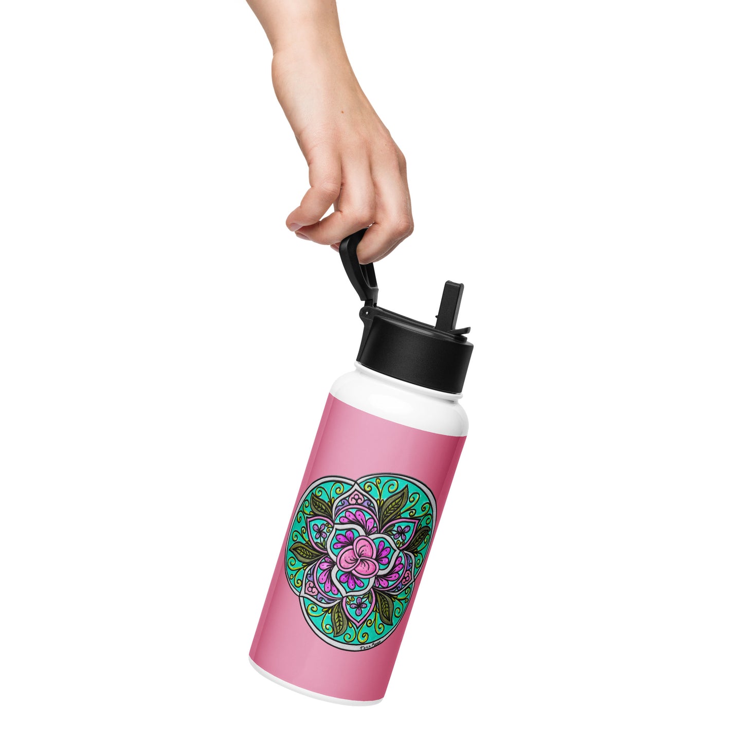 Triquetra Bloom Mandala 32-oz Stainless Steel Water Bottle