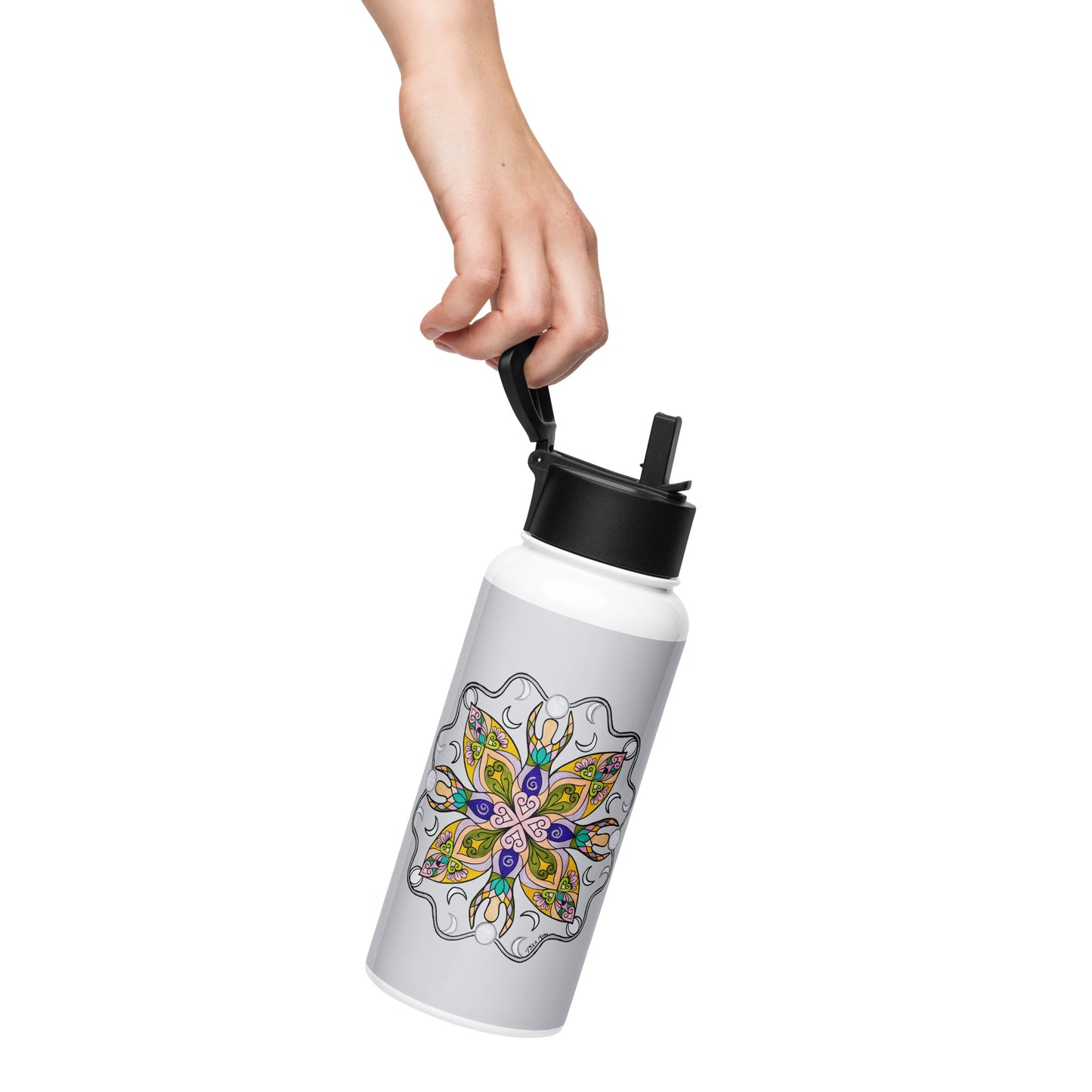 Moonlit Goddess Mandala 32-oz Stainless Steel Water Bottle