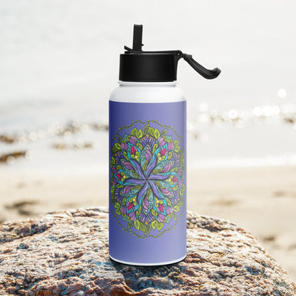 Bloom in Balance Swirling Flower Mandala 32-oz Stainless Steel Water Bottle