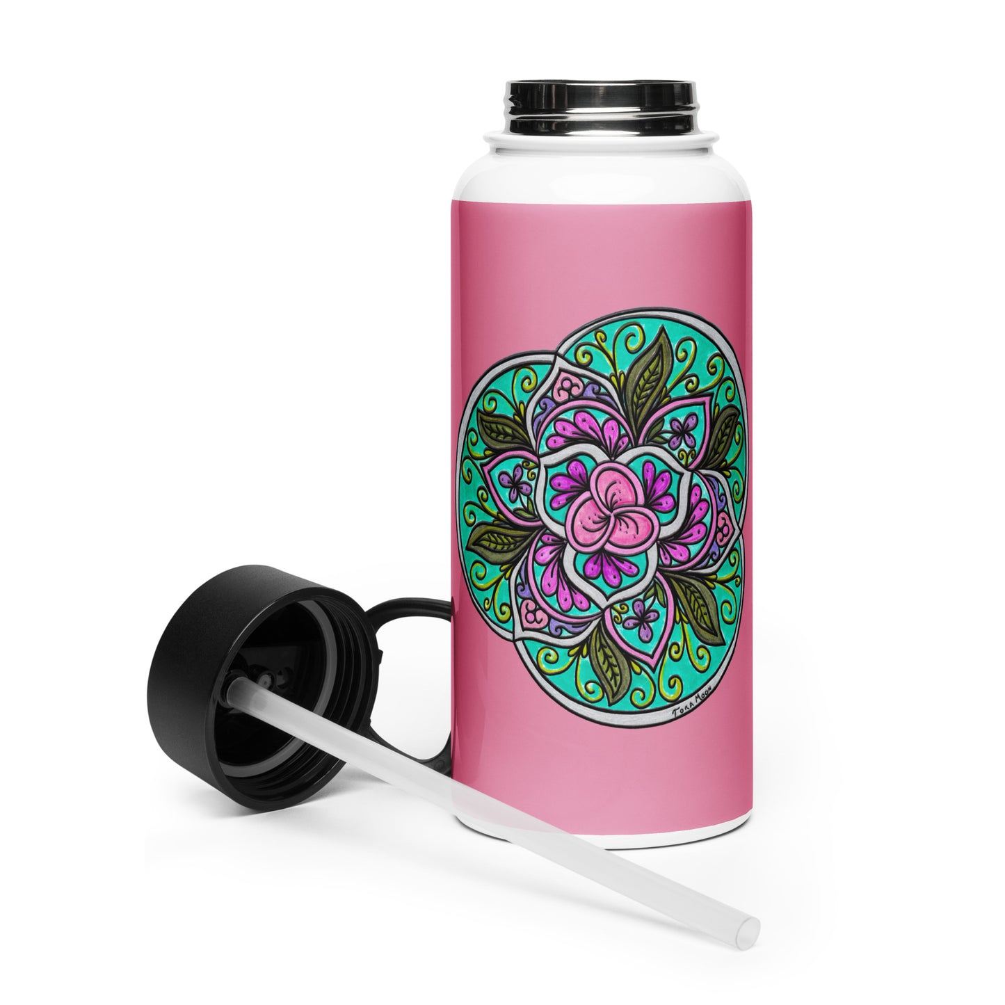 Triquetra Bloom Mandala 32-oz Stainless Steel Water Bottle