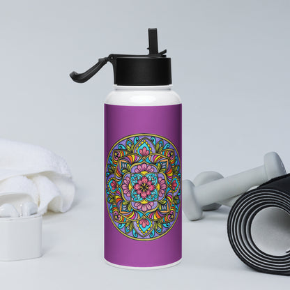 Floral Scrolls Mandala 32-oz Stainless Steel Water Bottle