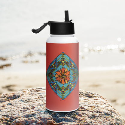 Fiery Radiance Mandala 32-oz Stainless Steel Water Bottle