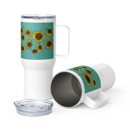 Sunflowers 25-oz Travel mug with Handle
