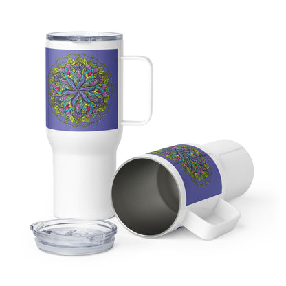 Bloom in Balance Swirling Flower Mandala 25-oz Travel Mug