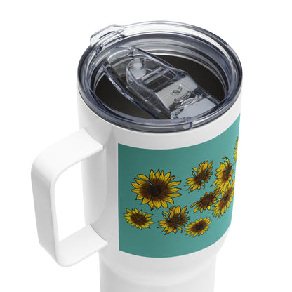 Sunflowers 25-oz Travel mug with Handle