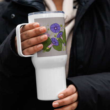 Morning Glories 25-oz Travel Mug with Handle