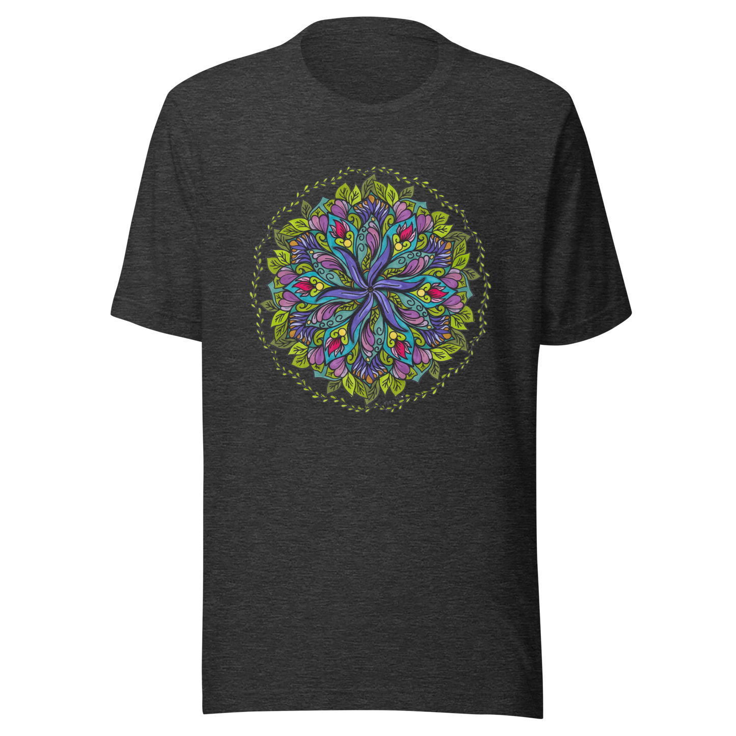 Bloom in Balance Swirling Flower Mandala T-shirt