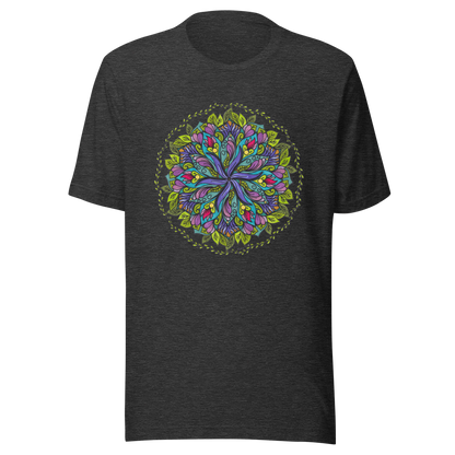 Bloom in Balance Swirling Flower Mandala T-shirt